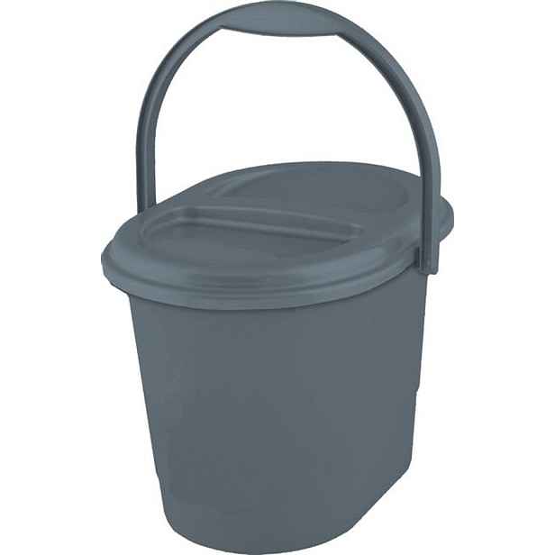 vědro 13l s víkem ECO šedá 37x29,5x27,5cm, plast