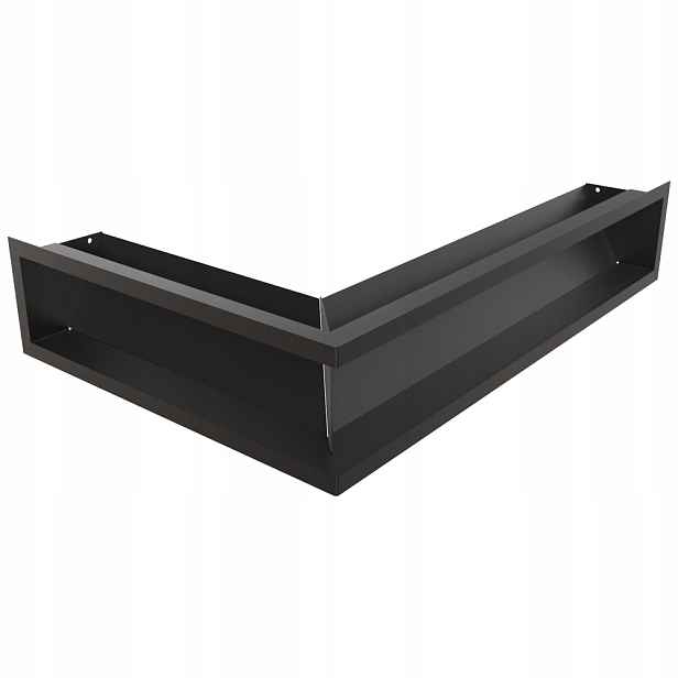 Ventilační mřížka do krbu Luft rohová pravá 40x60x12 černá Slim