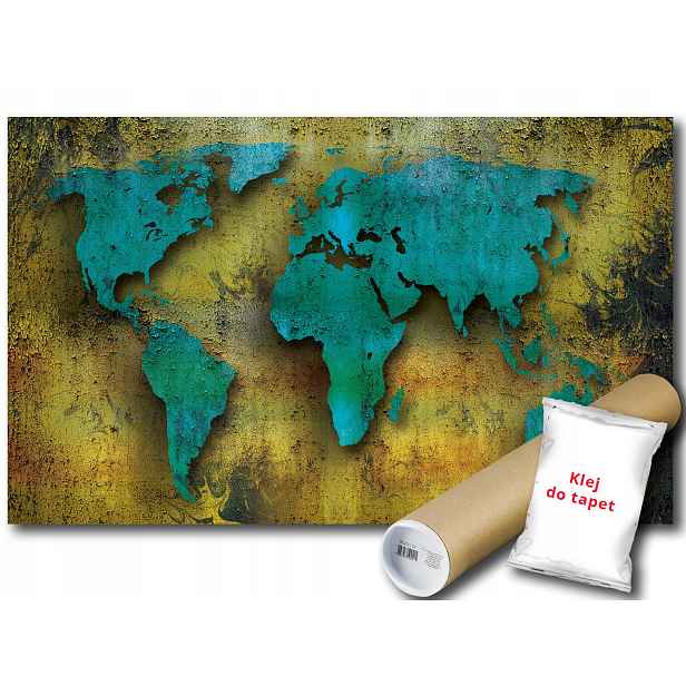 Vinylová Fototapeta Mapa Světa Plech 312x219