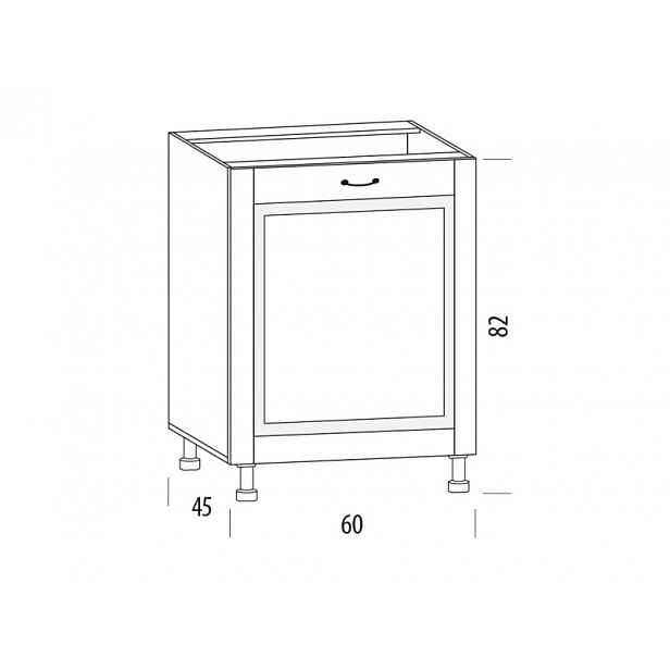 GISTOLA, dolní skříňka 60H/1D, korpus bílý, dvířka bílé MDF
