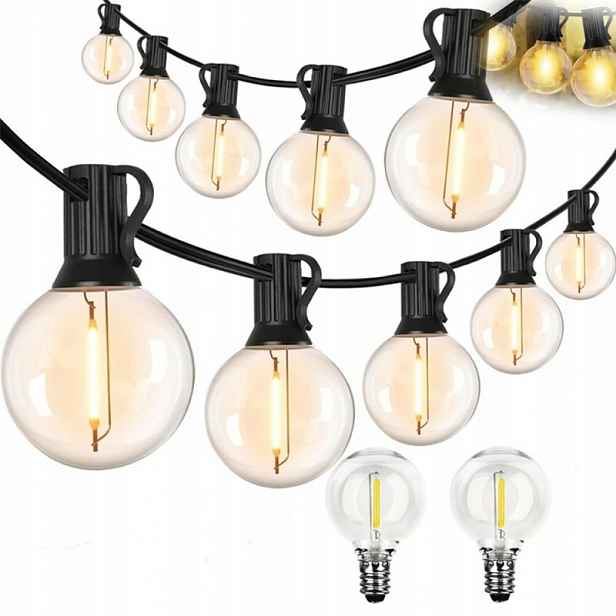 Led zahradní girlanda Lampičky Žárovky Kule 50 2 žárovky 15M 230V