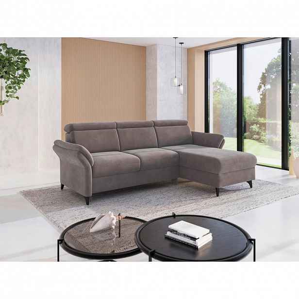 Sit & More ROHOVÁ SEDAČKA, textil, šedohnědá