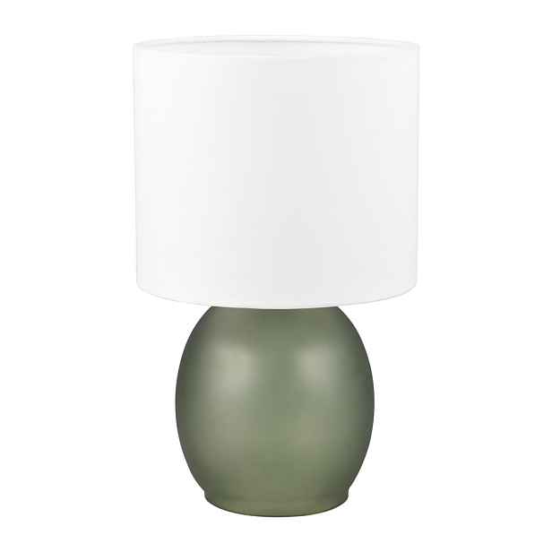 Bílo-zelená stolní lampa s textilním stínidlem (výška 29 cm) Vela – Trio