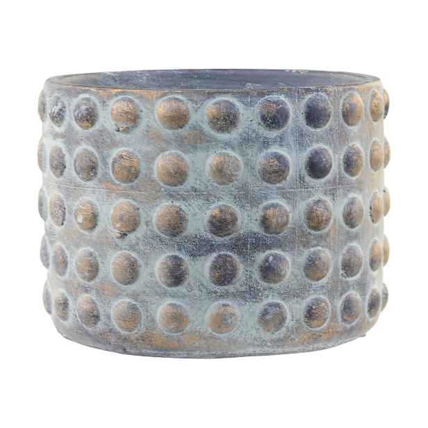 Opálovo-zlatý cementový obal na květináč Noyon -  Ø 16,5*12,5cm Chic Antique