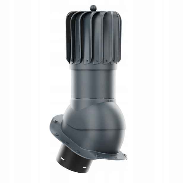Rotační krb Rotoline pro plechovou střešní krytinu B, průměr 150 mm, podlouhlý, antracitový