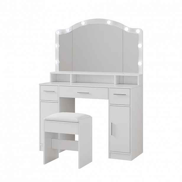 Vicco TOALETNÍ STOLEK Lumira Bílá 110 cm se zrcadlem LED a stoličkou