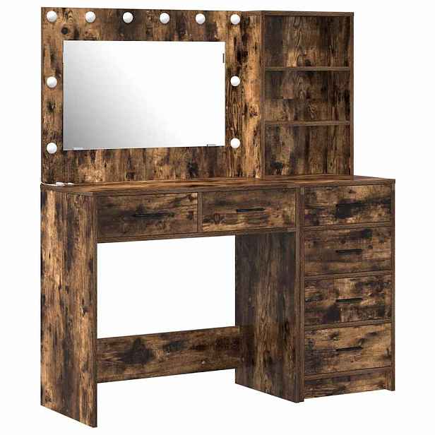 vidaXL Kosmetický stůl 2 ks Hnědá 78.5 x 41 x 135 cm Kompozitní dřevo