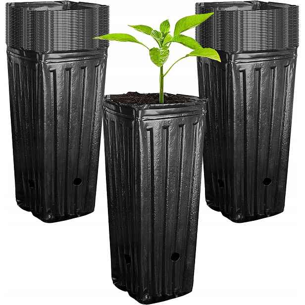 19 kusů vysokých květináčů na stromy, plast, výška 20 cm