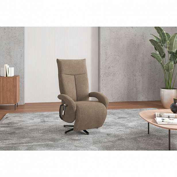 Sit & More KŘESLO, textil, světle hnědá