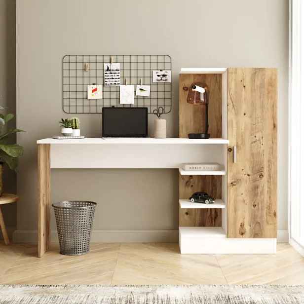 Casarredo Psací stůl se skříňkou IDABEL, borovice/bílá