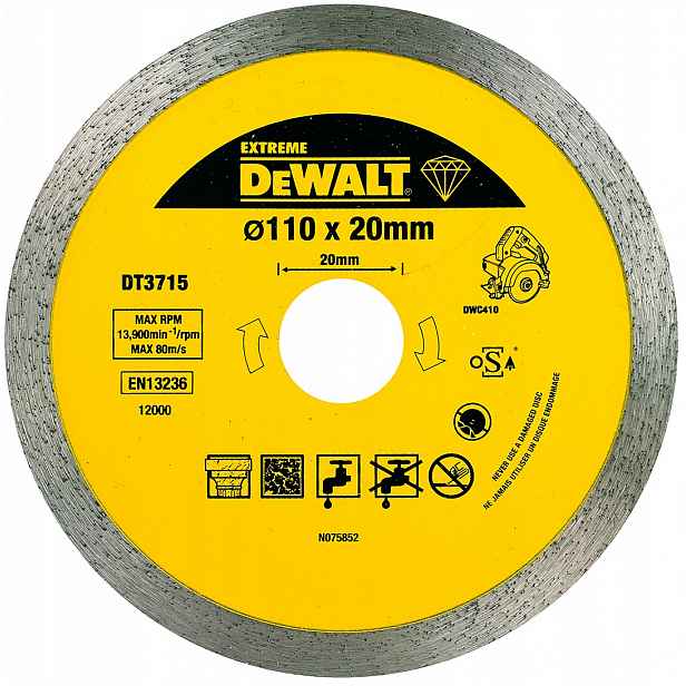Diamantový kotouč plný 110 Extreme DeWalt DT3715