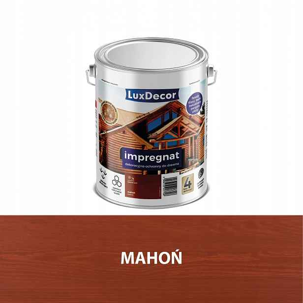 Luxdecor Ochranný A Dekorativní Impregnát Na Dřevo 4,5 L Mahagon