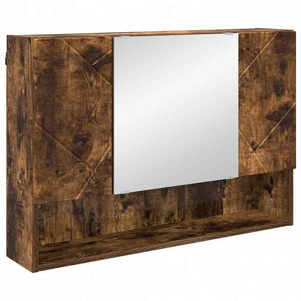 vidaXL Zrcadlová skříň Kouřový dub 80 x 17 x 55 cm kompozitní dřevo