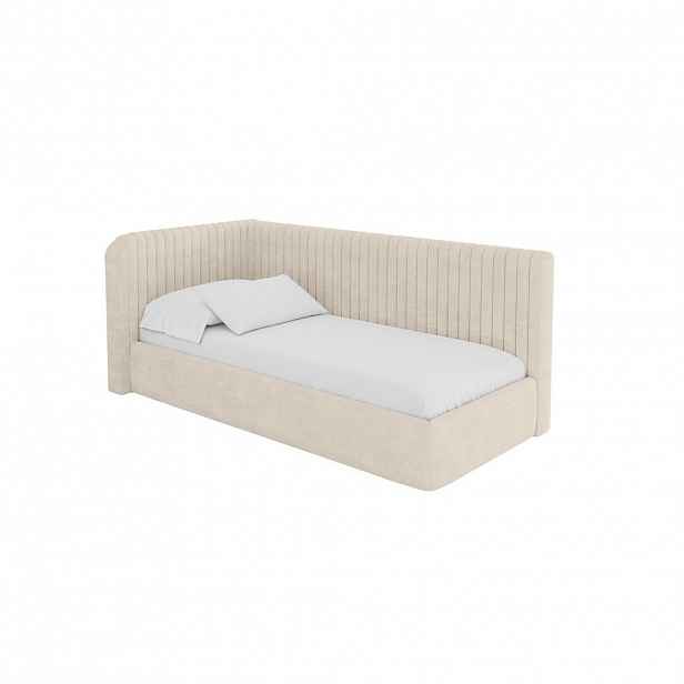 ALTDECOR JEDNOLŮŽKOVÁ POSTEL pro mládež s úložným prostorem, vpravo - AURY 80x200 béžová
