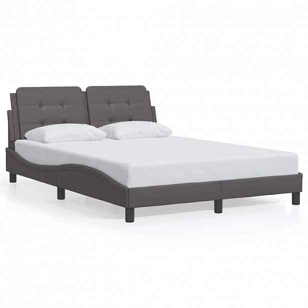 vidaXL Rám postele bez matrace Zadar šedý 140x200 cm umělá kůže