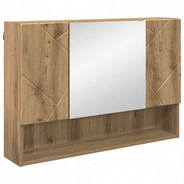 vidaXL Zrcadlová skříň Artisanový dub 80 x 17 x 55 cm kompozitní dřevo