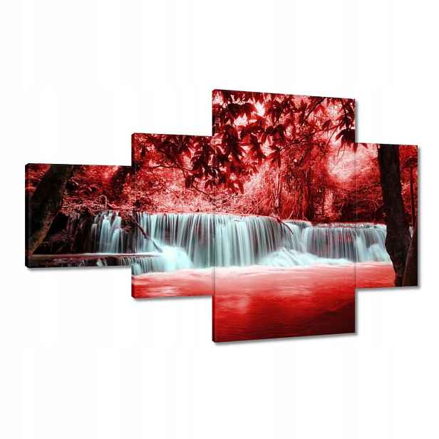 Obrazy 130x80 Červený vodopád Kaskáda