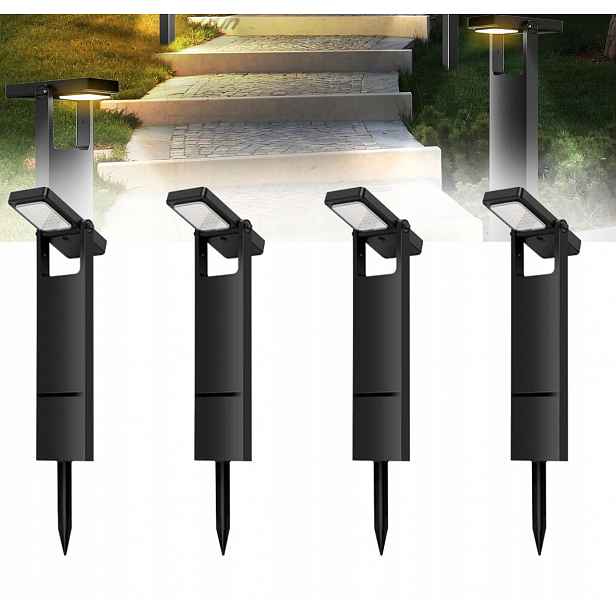 4 x Stojací zahradní sloupková lampa 70 cm venkovní 3500K Led teplá bílá
