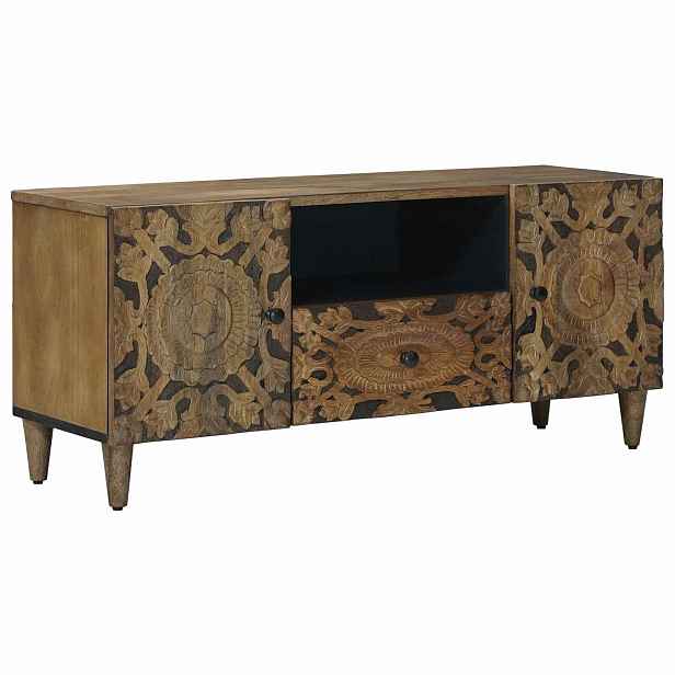 vidaXL Televizní skříň Hnědá 105 x 33 x 46 cm Masivní mangové dřevo