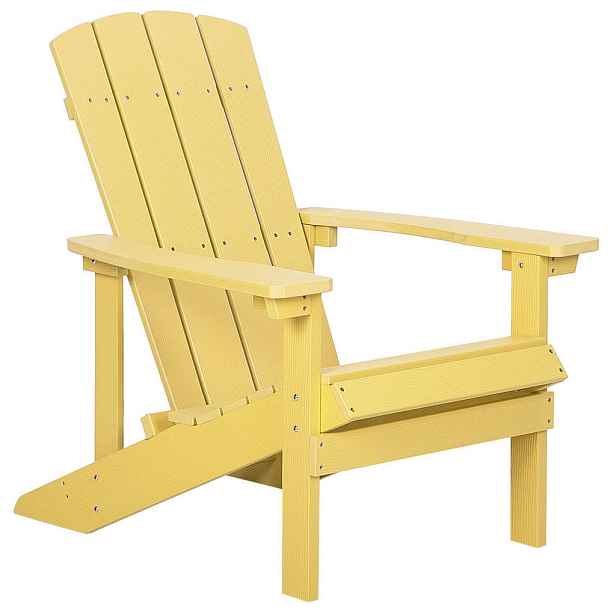 Beliani ZAHRADNÍ ŽIDLE Umělé dřevo žlutá Adirondack