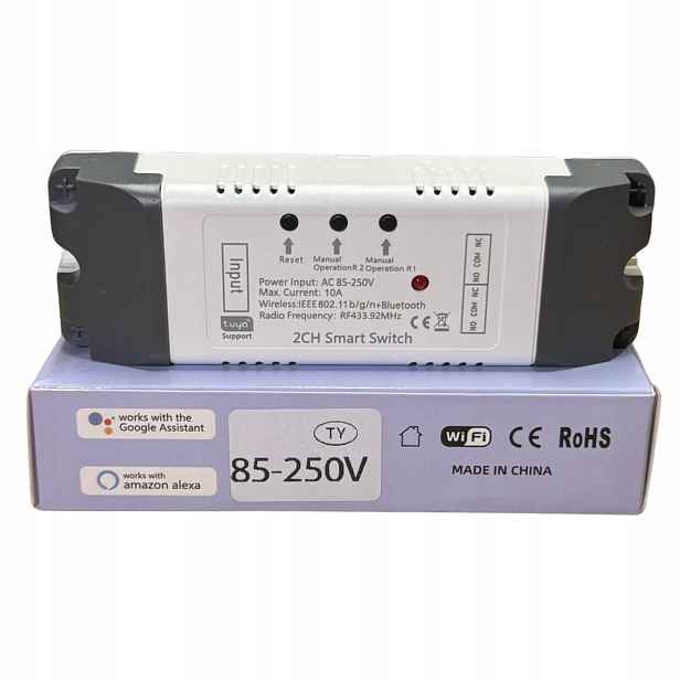 Chytrý Přepínač Wifi 85-250V Rf 2CH Tuya