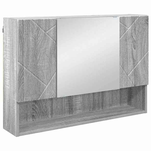 vidaXL Zrcadlová skříň Šedá Sonoma 80 x 17 x 55 cm kompozitní dřevo