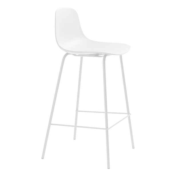 Bílá plastová barová židle (výška sedáku 67,5 cm) Whitby – Unique Furniture