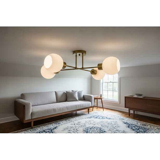 Euro-Lamp Stropní Svítidlo Edi 4 Zlaté stínidlo bílá kulička 4X60W Výrobce