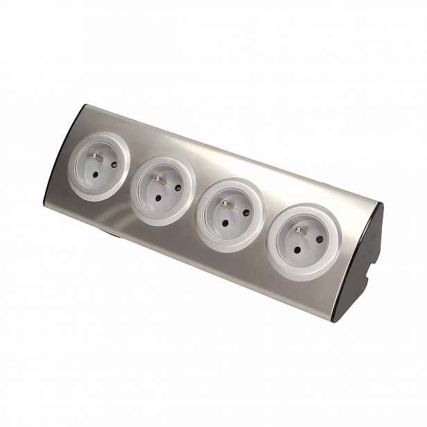Kuchyňská nábytková zásuvka 4x2P+Z Inox