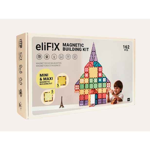 Magnetická stavebnice EliFix fresh listy 152 ks + 5ks Maxi & 5ks Mini