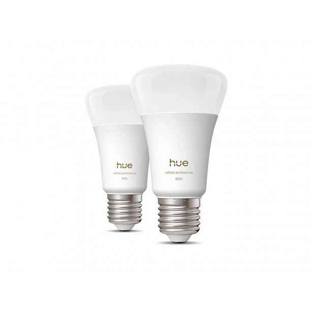 Philips Hue White Ambiance - Chytrá LED žárovka E27, 810 lm, teplá bílá, 2 ks 929003854802