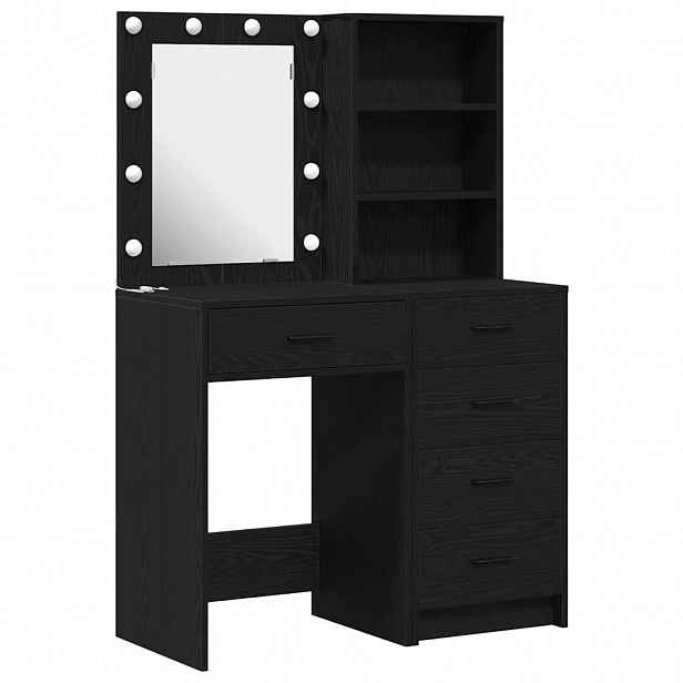 vidaXL Kosmetický stůl 2 ks Černá 50 x 41 x 135 cm Kompozitní dřevo