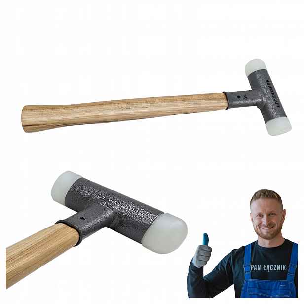 Bezodrazové kladivo 30 mm Nylonová rukojeť z Hikorového dřeva Dvě koncovky