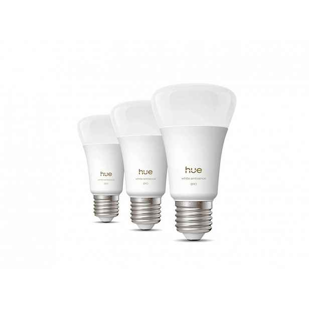 Philips Hue White Ambiance - Chytrá LED žárovka E27, 810 lm, teplá bílá, 3 ks 929003854807