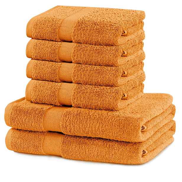 Restilo Sada ručníků DecoKing Marina 2+4 ks oranžová