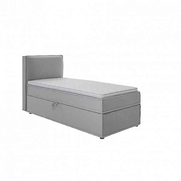 S-Style POSTEL BOXSPRING 90/200 cm Eclipse ze šedého mikrovlákna