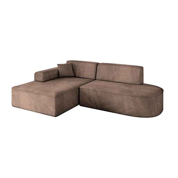ALTDECOR ROHOVÁ SEDAČKA s otomanem, levá IREA-L1-v3 232x165x77 Hnědá Velur