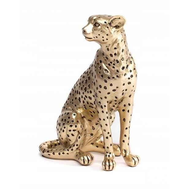 Figurka Lampart Zlatá dekorativní socha 23 cm gepard glamour socha