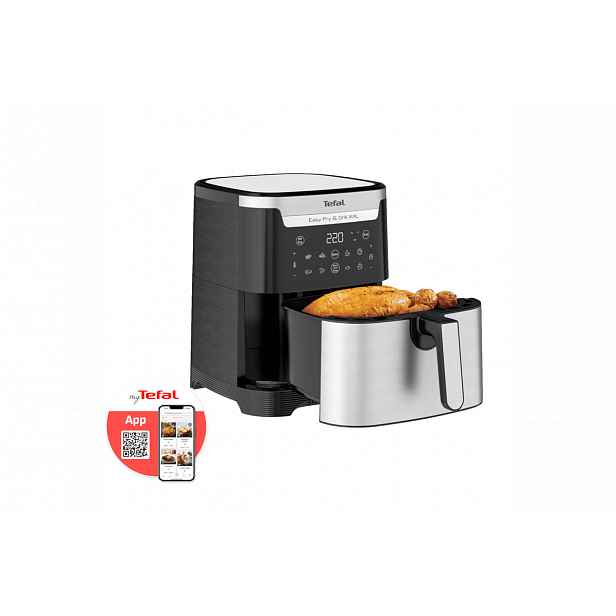 Horkovzdušná fritéza Tefal Easy Fry & Grill XXL 2v1 EY801D15 Nerezová