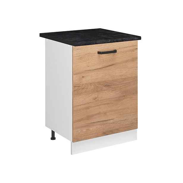 Vicco SPODNÍ SKŘÍŇKA KUCHYŇSKÉ LINKY R-Line, Zlatý mocný dub/Bílá, 60 cm s 1 dveřmi pracovná doska antracitová