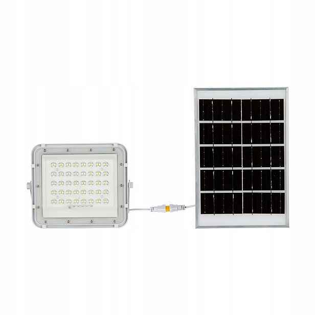 V-tac Solární Led zářič 10W IP65 Dálkový Ovladač Časovač Studený Bílý 6400K
