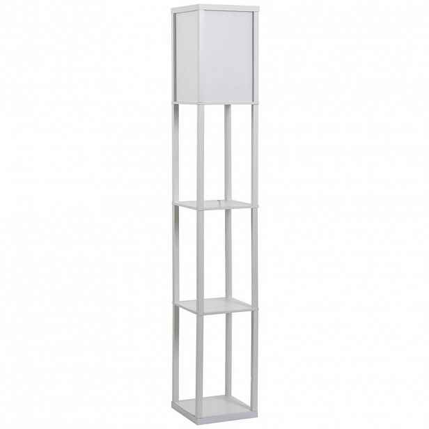 HOMCOM STOJACÍ LAMPY Osvětlení se 3 policemi E27 do 40 W E1-MDF bílá