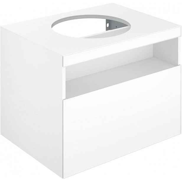 Keuco Stageline - Umyvadlová skříňka, 65x55x49 cm, s výřezem pro umyvadlo, s osvětlením a USB, bílá 32853300100