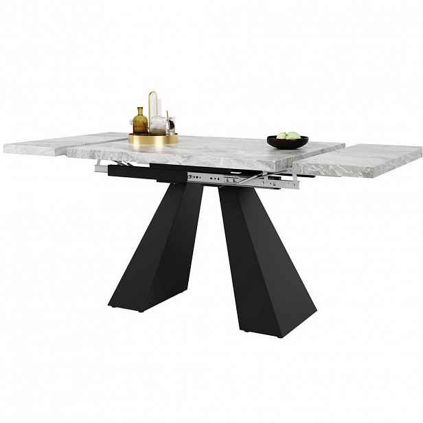 Modfu JÍDELNÍ stůl 99-159x74x77 cm černo-šedý z MDF a kovu rozkládací