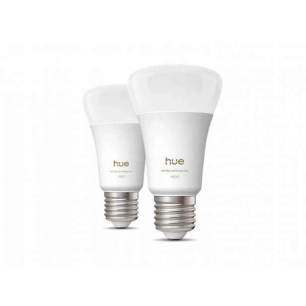 Philips Hue White Ambiance - Chytrá LED žárovka E27, 1100 lm, teplá bílá, 2 ks 929003854902