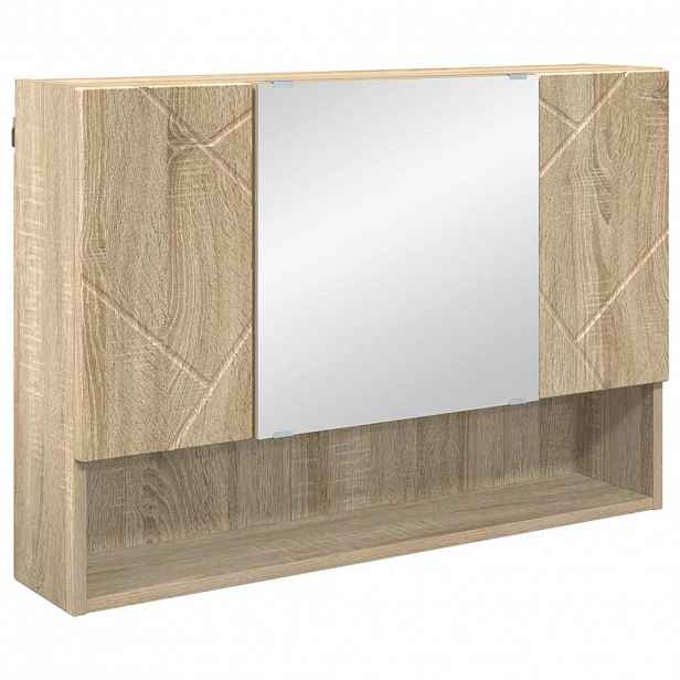vidaXL Zrcadlová skříň Sonoma dub 80 x 17 x 55 cm kompozitní dřevo