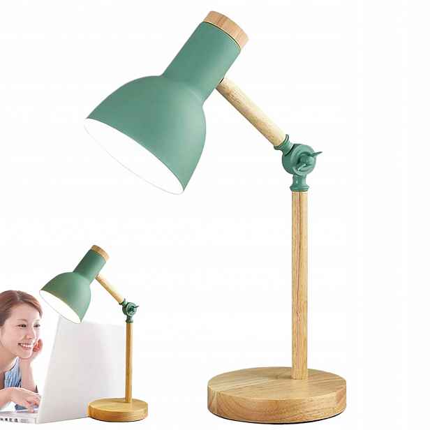 Lampa E27 Stolní školní lampa Noční Kreslící Nastavitelná Dřevo 5W