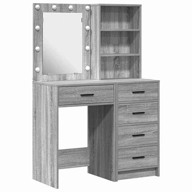 vidaXL Kosmetický stůl 2 ks Šedá 50 x 41 x 135 cm Kompozitní dřevo