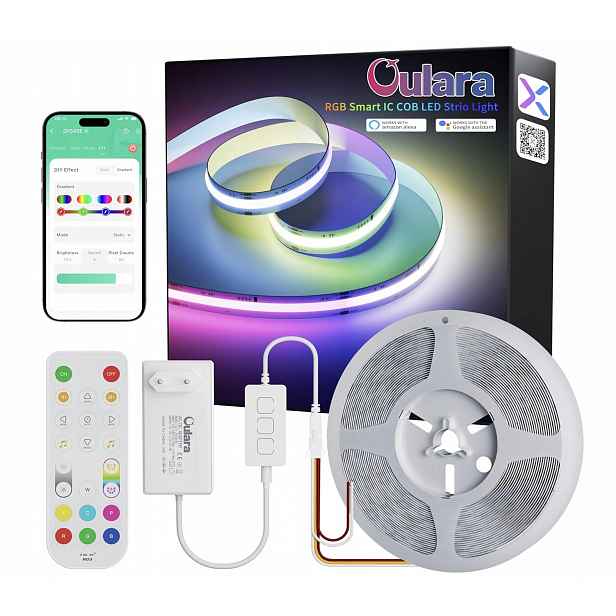 Led Pásek Rgbic Cob 6M Smart Wifi Alexa Google App Dálkový Ovladač 24V