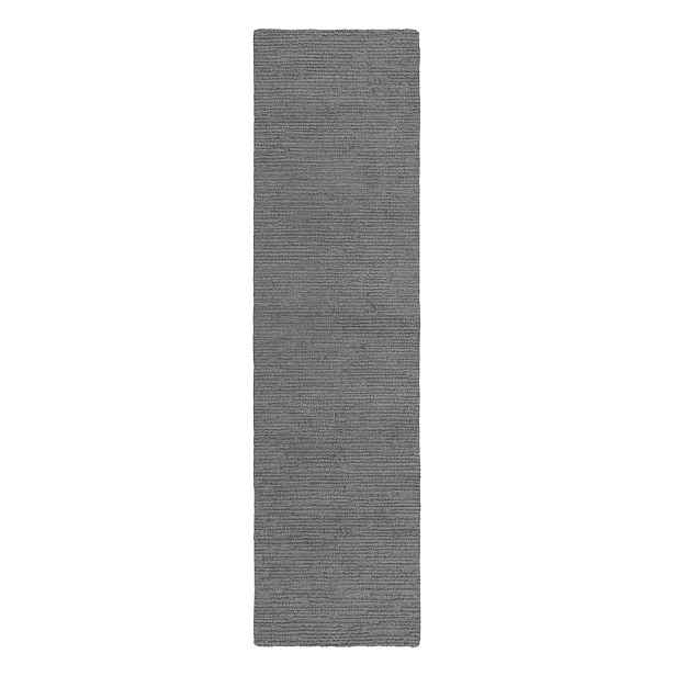 Šedý ručně tkaný vlněný běhoun 80x230 cm Harris Boucle – Flair Rugs